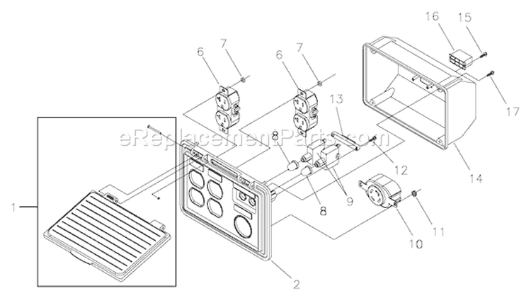 Page B Diagram and Parts List for 1646-5  Briggs and Stratton Generator